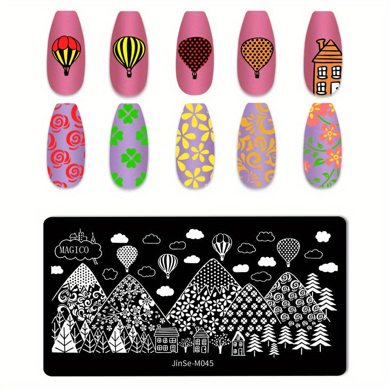 Stainless Steel Nail Stamping Plates Marble Lines Snowflakes Image Stamp Template Nails Printing Tool Nail Art Decoration Nail Decals Tools