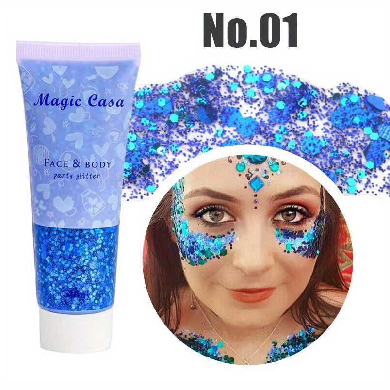 DIY Party Magical Bright Flash Glitters Sequins For Body Eyes Hair Face Nails 6colors, Mardi Gras Makeup, Teenage Girl Stuff For Music Festival