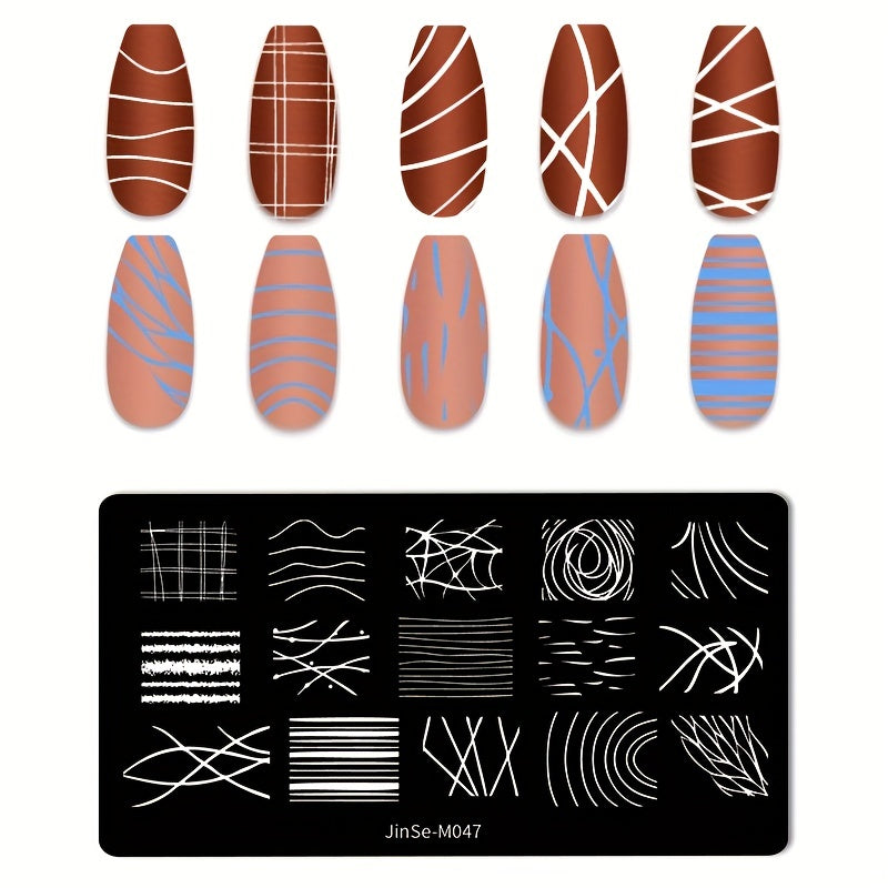 Stainless Steel Nail Stamping Plates Marble Lines Snowflakes Image Stamp Template Nails Printing Tool Nail Art Decoration Nail Decals Tools