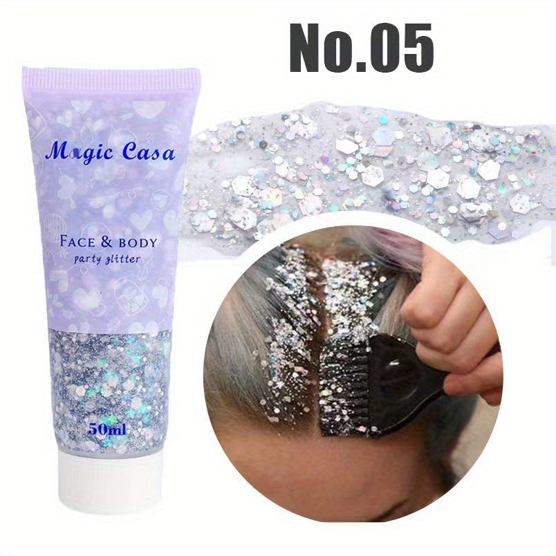 DIY Party Magical Bright Flash Glitters Sequins For Body Eyes Hair Face Nails 6colors, Mardi Gras Makeup, Teenage Girl Stuff For Music Festival