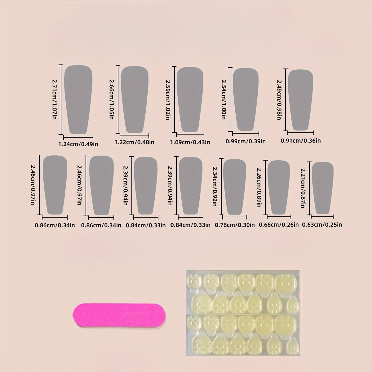 24pcs Stunning Glossy Long Ballerina Press On Nails - White and Pinkish Gradient Fake Nails for Women and Girls - Gentle, Easy to Apply, and Long-Lasting Nail Enhancements