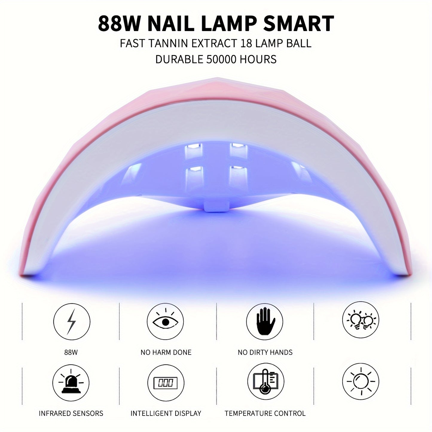 1pc Portable LED Nail Lamp Dryer - Fast Drying, Professional Gel Polish Curing, Compact Design for Home Salon Manicure, Nails Art Tools, Easy to Use, Long-Lasting LED Light, Safe for Fingers