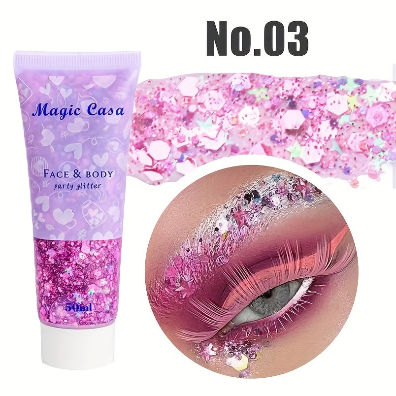 DIY Party Magical Bright Flash Glitters Sequins For Body Eyes Hair Face Nails 6colors, Mardi Gras Makeup, Teenage Girl Stuff For Music Festival