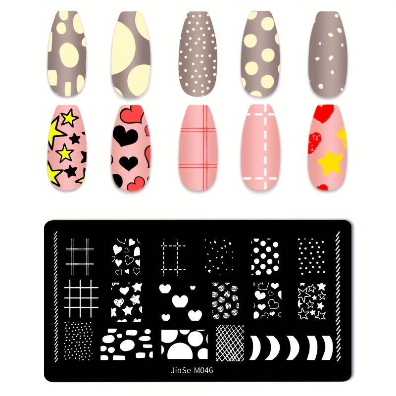 Stainless Steel Nail Stamping Plates Marble Lines Snowflakes Image Stamp Template Nails Printing Tool Nail Art Decoration Nail Decals Tools