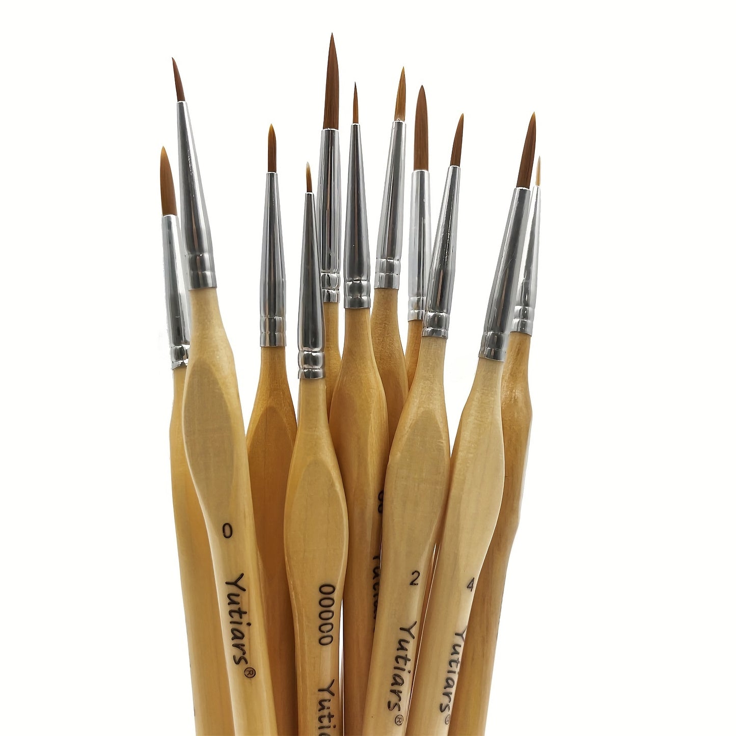 11pcs Miniature Detail Paint Brush Set - Super-Fine Tips, Durable Nylon Bristles, Versatile for Watercolor, Oil, Face Art, Acrylic, Nails & Models - Perfect for Artists & Hobbyists
