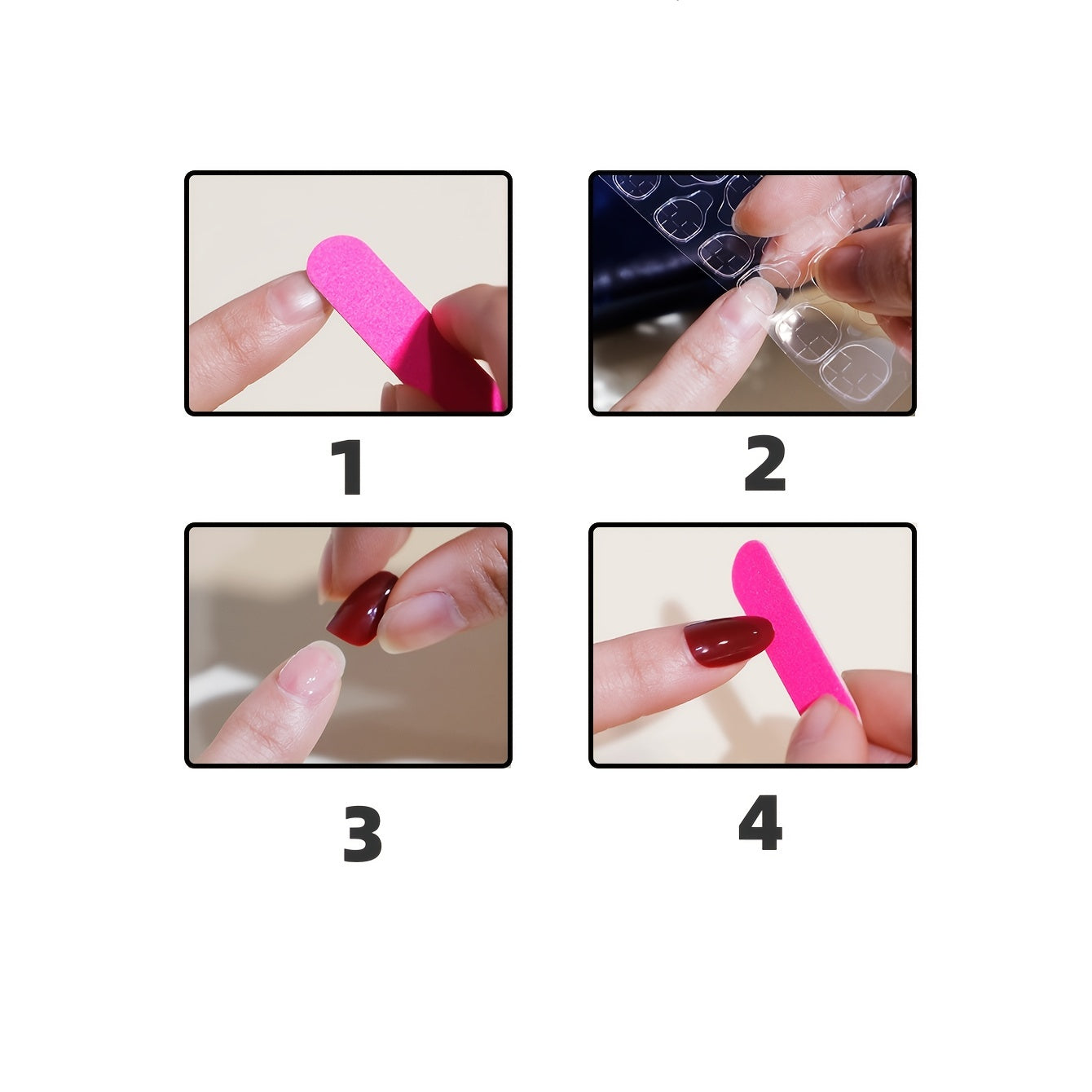 24pcs Pink White French Tip Press On Nails, Mid Squvoal Fake Nails Glossy Full Cover Butterfly And Glitter Powder Stick On Nails, Acrylic Nails For Women