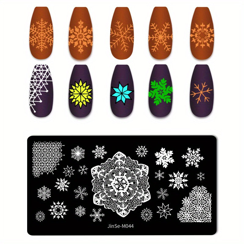 Stainless Steel Nail Stamping Plates Marble Lines Snowflakes Image Stamp Template Nails Printing Tool Nail Art Decoration Nail Decals Tools