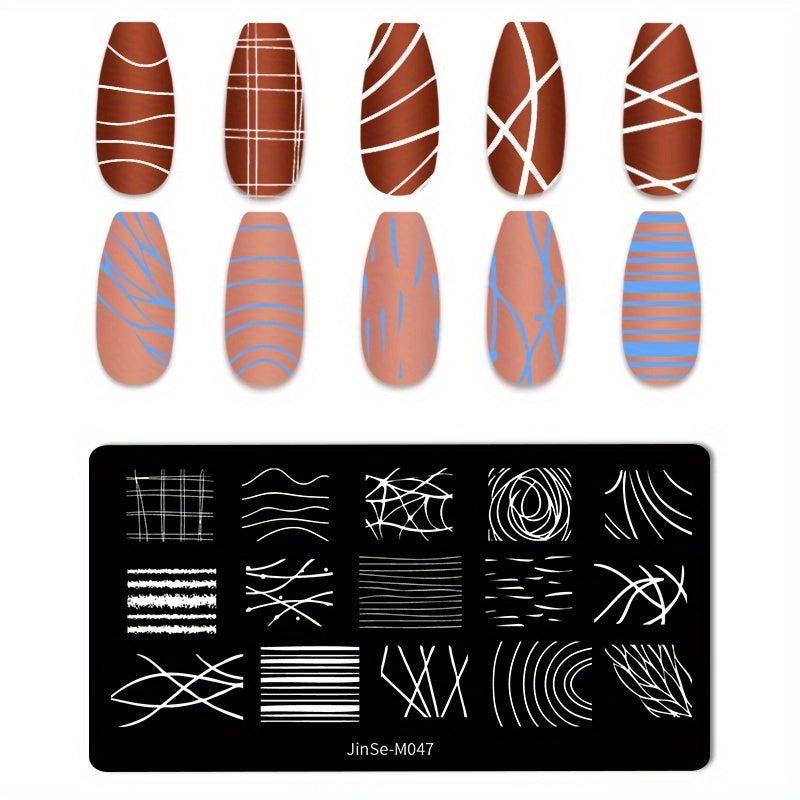 Stainless Steel Nail Stamping Plates Marble Lines Snowflakes Image Stamp Template Nails Printing Tool Nail Art Decoration Nail Decals Tools