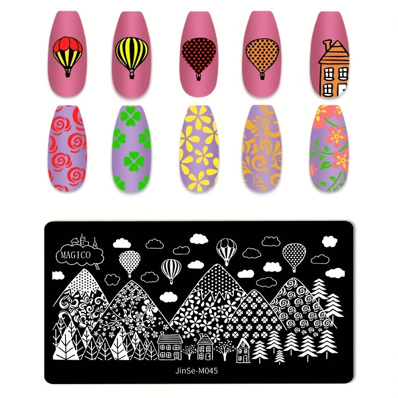 Stainless Steel Nail Stamping Plates Marble Lines Snowflakes Image Stamp Template Nails Printing Tool Nail Art Decoration Nail Decals Tools
