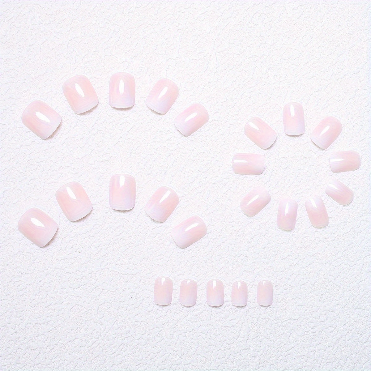24pcs Vibrant Glossy Jelly Pink Gradient Short Square Shaped Press-On Nails - Durable, Easy to Apply, and Long-Lasting False Nails for Women and Girls - Perfect for Daily Wear, Parties, and Special Occasions
