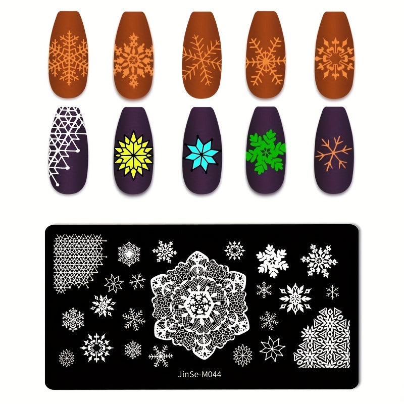 Stainless Steel Nail Stamping Plates Marble Lines Snowflakes Image Stamp Template Nails Printing Tool Nail Art Decoration Nail Decals Tools