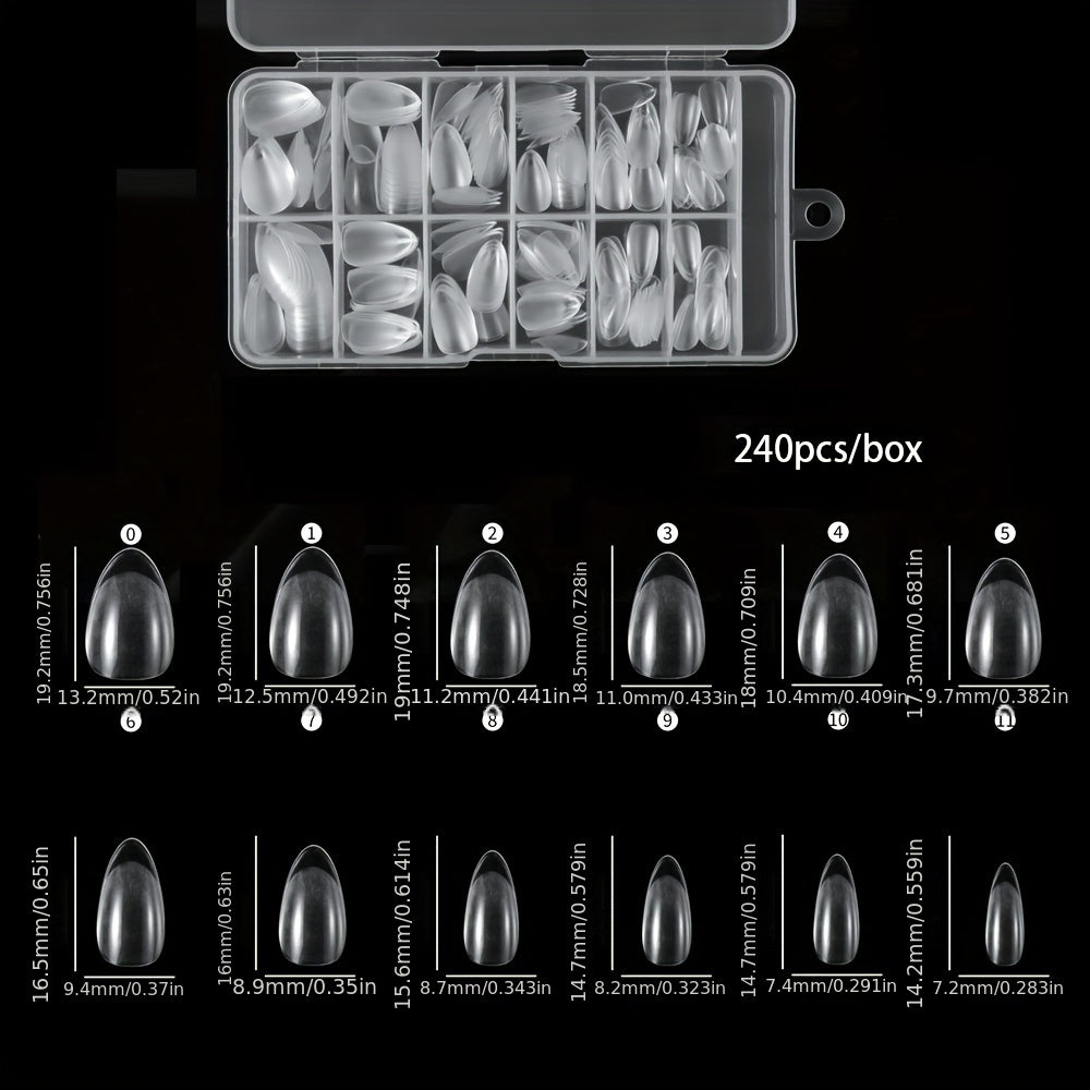 240pcs XXS Short Matte Clear Soft Gel Nail Tips - Easy-to-Apply False Nails for Quick Nail Extensions - Ideal Manicure Tool for DIY Nail Art Enthusiasts