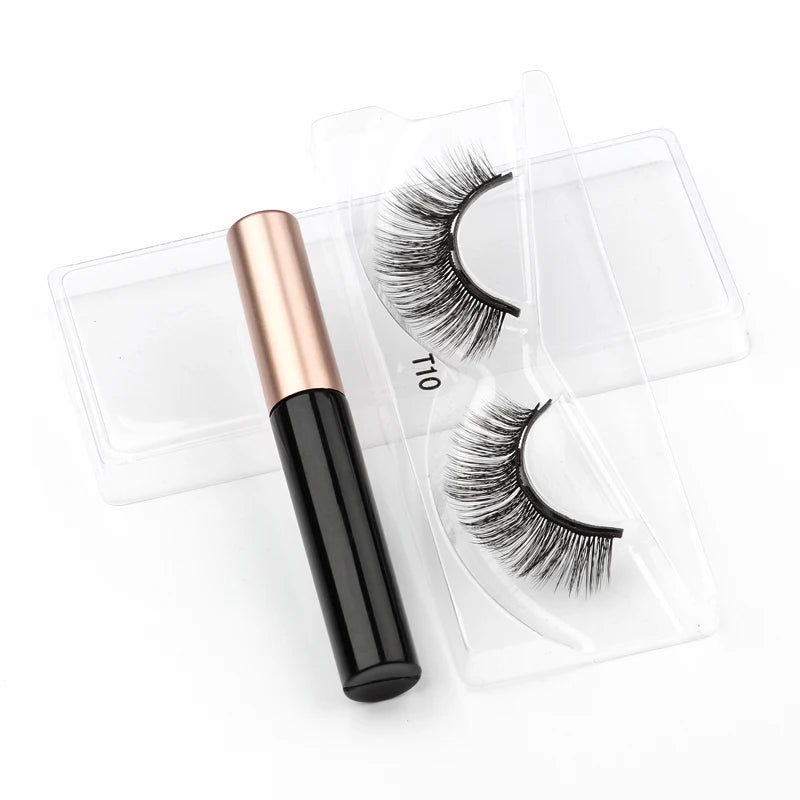 Magnetic Eyelashes 3D Mink Eyelashes Magnetic Eyeliner Magnetic Lashes Short False Lashes Lasting Handmade Eyelash Makeup Tools