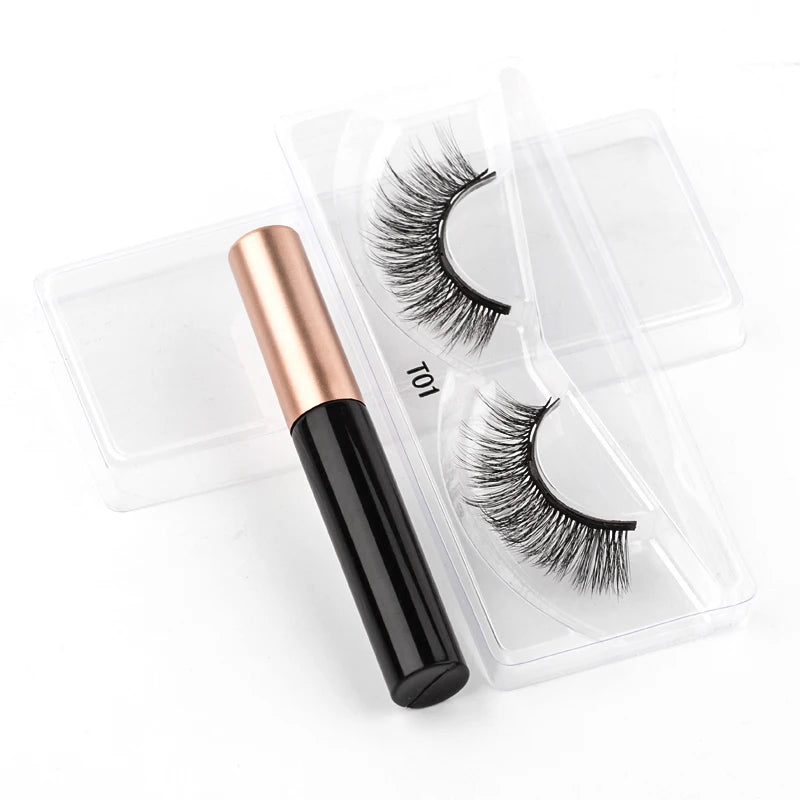 Magnetic Eyelashes 3D Mink Eyelashes Magnetic Eyeliner Magnetic Lashes Short False Lashes Lasting Handmade Eyelash Makeup Tools