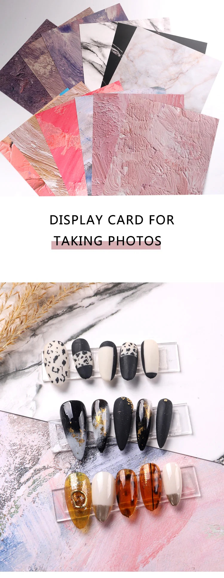 Nail Art Photo Props Japanese Style Marble Manicure Background Paper Nail Work Fields Display Board Field Of Work Nails