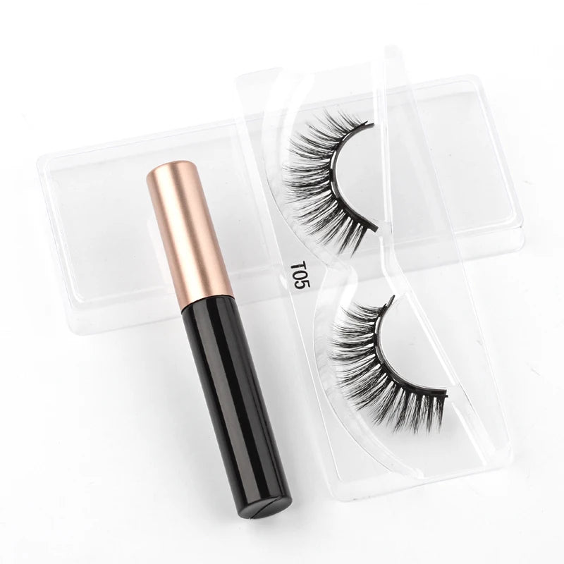 Magnetic Eyelashes 3D Mink Eyelashes Magnetic Eyeliner Magnetic Lashes Short False Lashes Lasting Handmade Eyelash Makeup Tools
