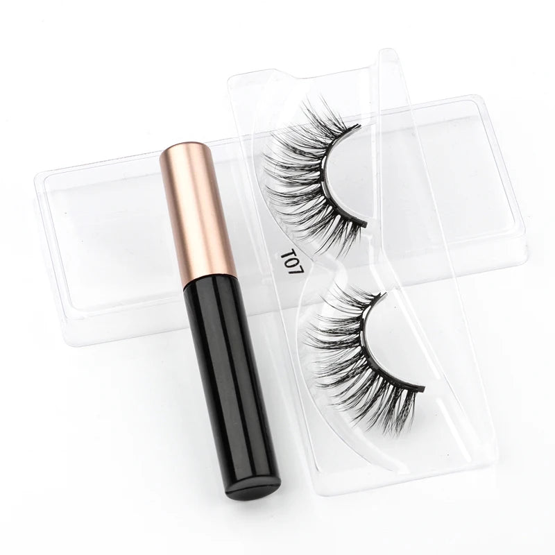 Magnetic Eyelashes 3D Mink Eyelashes Magnetic Eyeliner Magnetic Lashes Short False Lashes Lasting Handmade Eyelash Makeup Tools