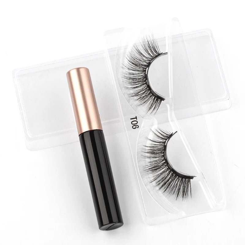 Magnetic Eyelashes 3D Mink Eyelashes Magnetic Eyeliner Magnetic Lashes Short False Lashes Lasting Handmade Eyelash Makeup Tools