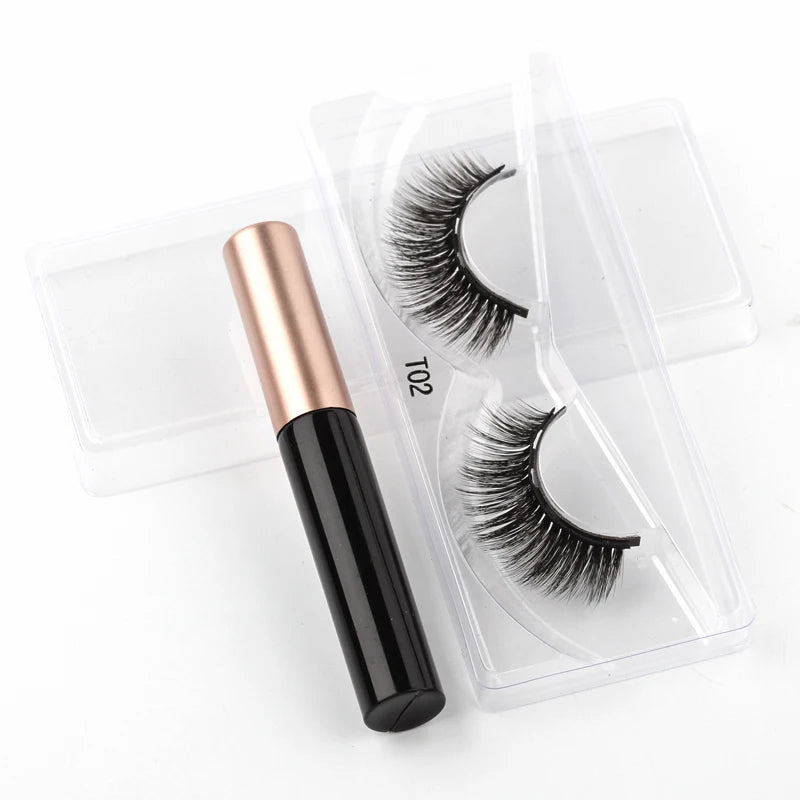 Magnetic Eyelashes 3D Mink Eyelashes Magnetic Eyeliner Magnetic Lashes Short False Lashes Lasting Handmade Eyelash Makeup Tools