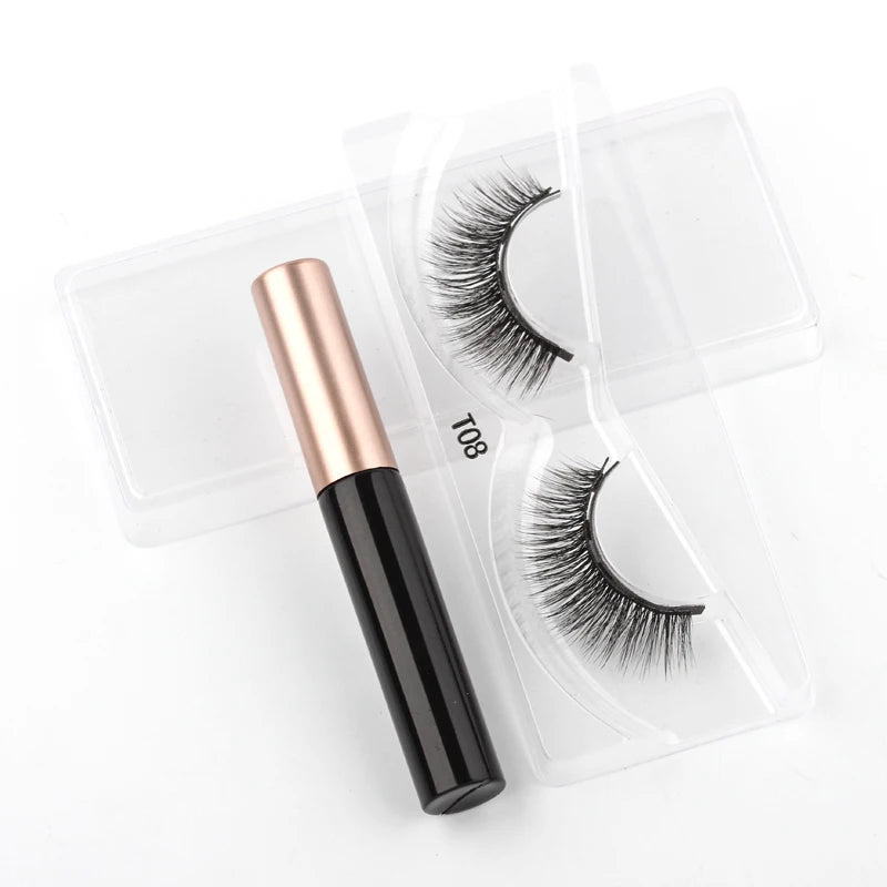 Magnetic Eyelashes 3D Mink Eyelashes Magnetic Eyeliner Magnetic Lashes Short False Lashes Lasting Handmade Eyelash Makeup Tools
