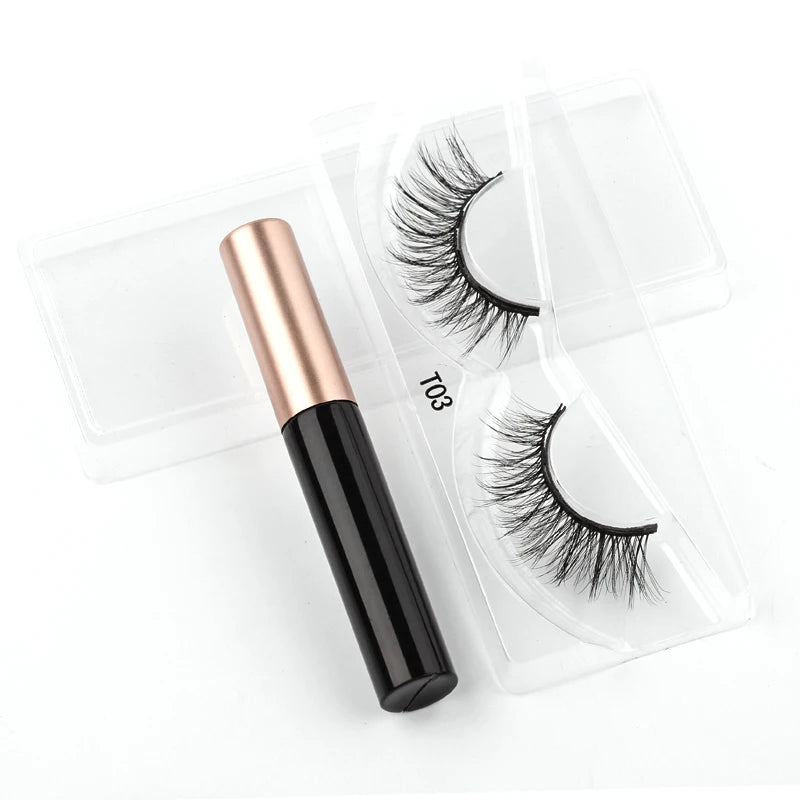 Magnetic Eyelashes 3D Mink Eyelashes Magnetic Eyeliner Magnetic Lashes Short False Lashes Lasting Handmade Eyelash Makeup Tools