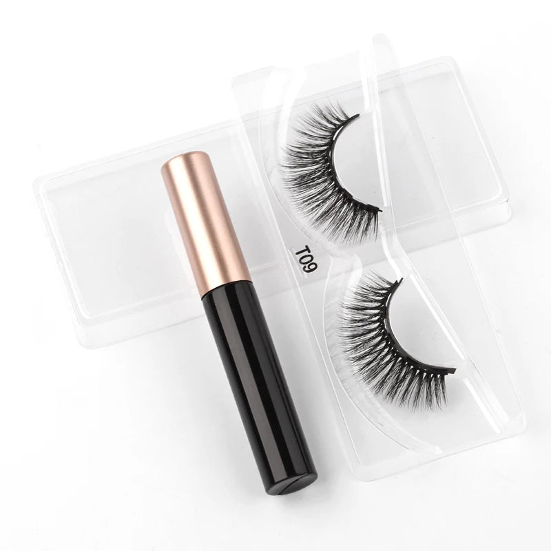 Magnetic Eyelashes 3D Mink Eyelashes Magnetic Eyeliner Magnetic Lashes Short False Lashes Lasting Handmade Eyelash Makeup Tools