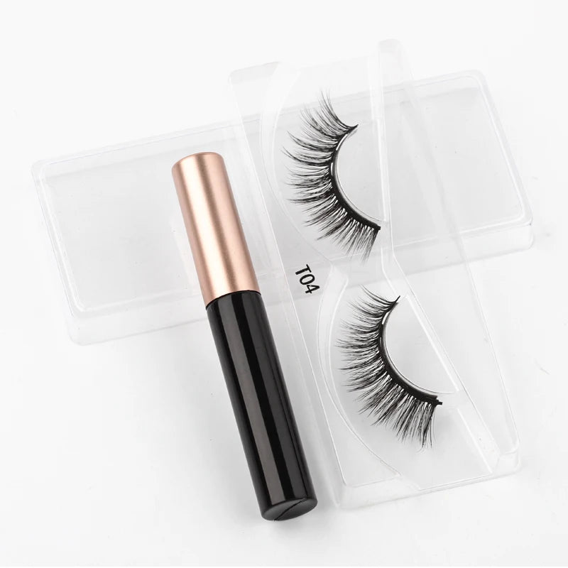 Magnetic Eyelashes 3D Mink Eyelashes Magnetic Eyeliner Magnetic Lashes Short False Lashes Lasting Handmade Eyelash Makeup Tools