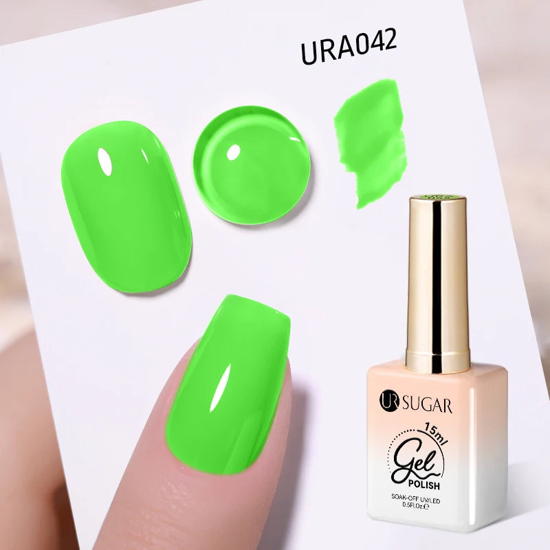 UR SUGAR 15ml Fiber Rubber Base Gel Upgrade Broken Nail Repaired Fiberglass Clear Quick Building UV Construction Gel Soak Off
