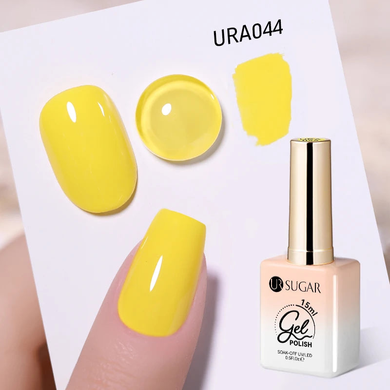 UR SUGAR 15ml Fiber Rubber Base Gel Upgrade Broken Nail Repaired Fiberglass Clear Quick Building UV Construction Gel Soak Off