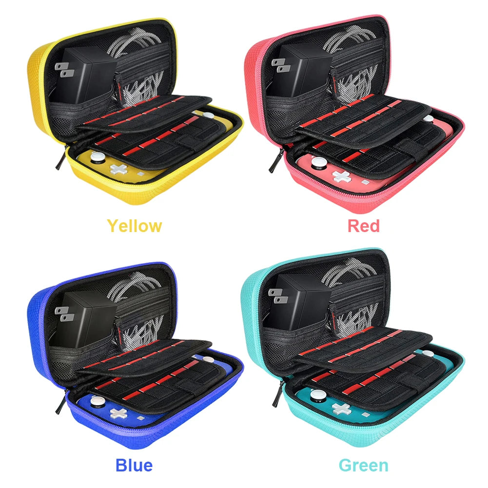Travel Handbag Nylon EVA Hard Carrying Storage Case Thickened Scratch-resistant Double Compartment Dustproof for Switch Lite