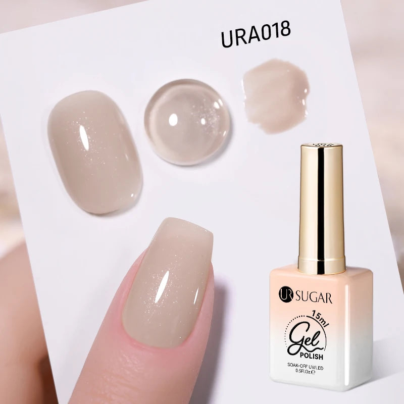 UR SUGAR 15ml Fiber Rubber Base Gel Upgrade Broken Nail Repaired Fiberglass Clear Quick Building UV Construction Gel Soak Off