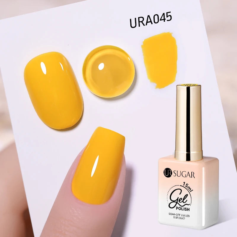 UR SUGAR 15ml Fiber Rubber Base Gel Upgrade Broken Nail Repaired Fiberglass Clear Quick Building UV Construction Gel Soak Off