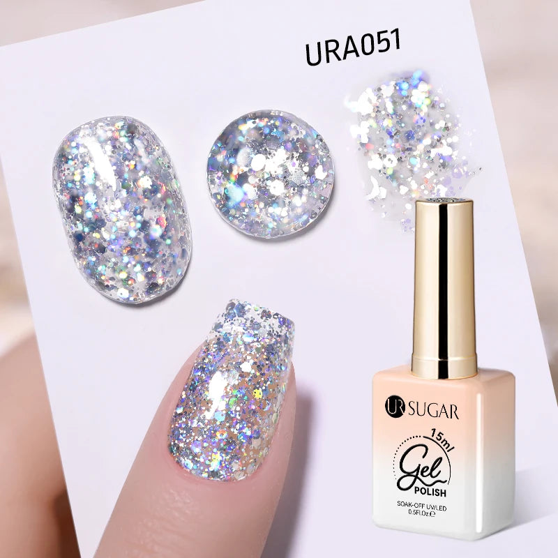 UR SUGAR 15ml Fiber Rubber Base Gel Upgrade Broken Nail Repaired Fiberglass Clear Quick Building UV Construction Gel Soak Off