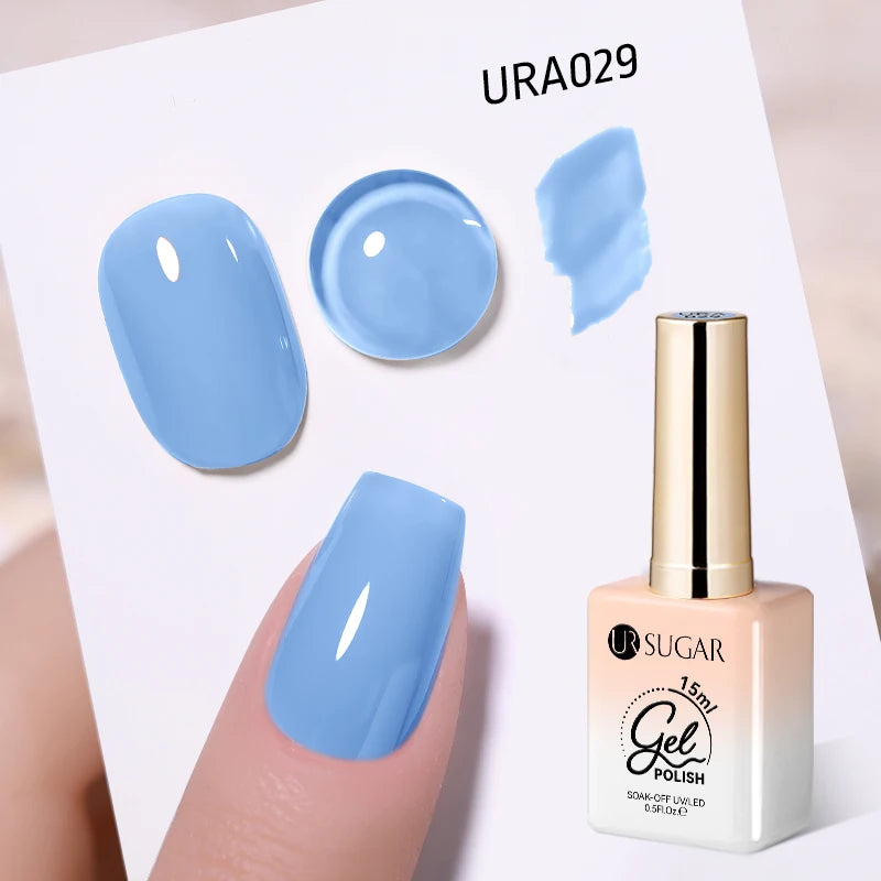 UR SUGAR 15ml Fiber Rubber Base Gel Upgrade Broken Nail Repaired Fiberglass Clear Quick Building UV Construction Gel Soak Off