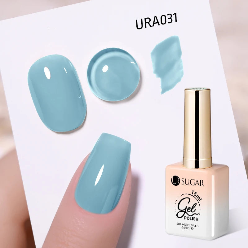 UR SUGAR 15ml Fiber Rubber Base Gel Upgrade Broken Nail Repaired Fiberglass Clear Quick Building UV Construction Gel Soak Off