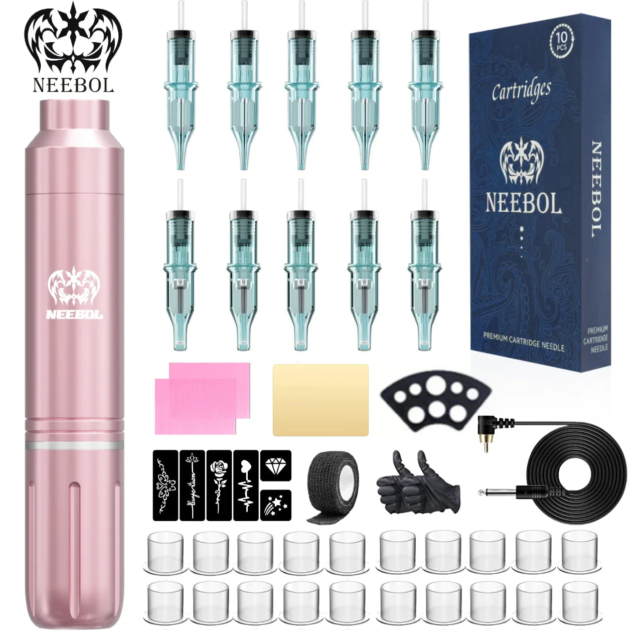 Tattoo kit includes tattoo machine