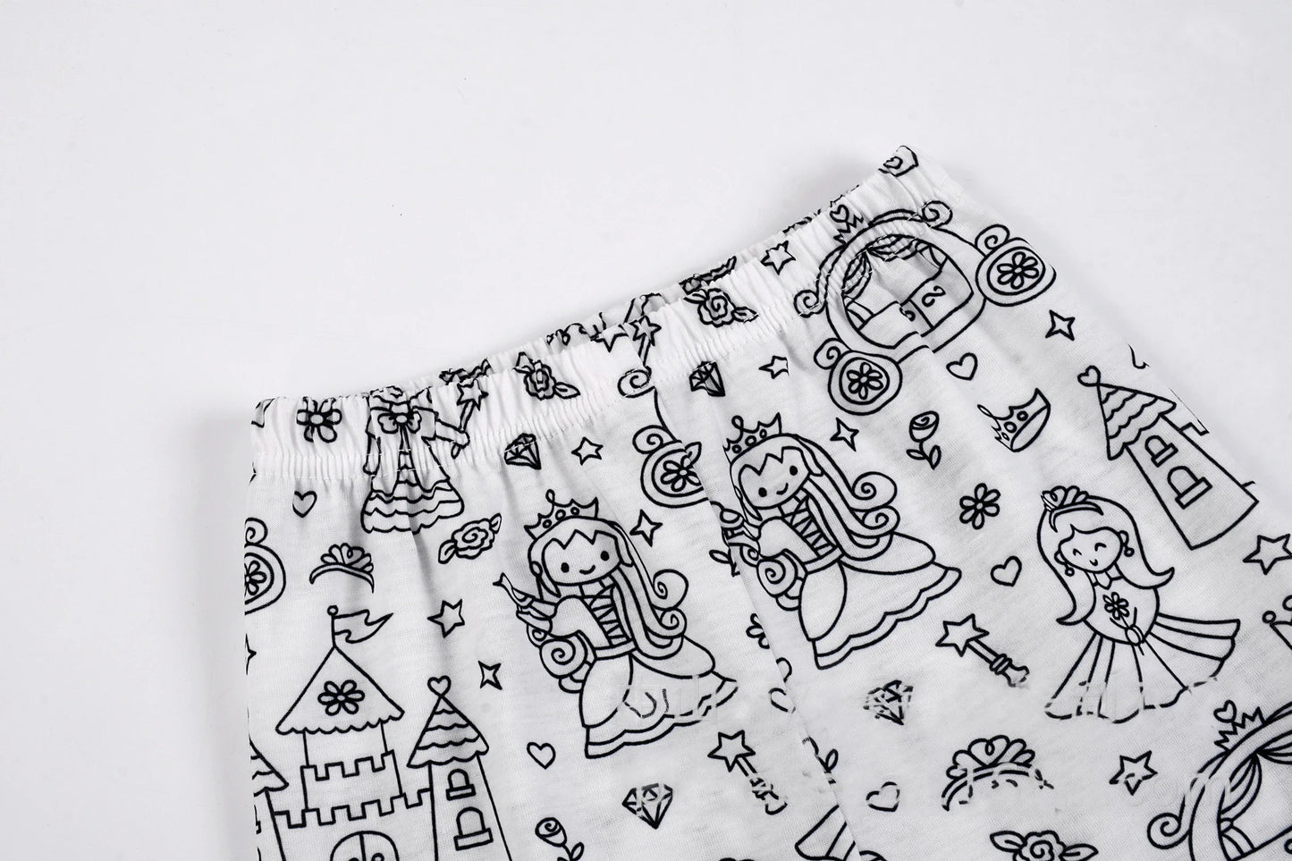 DIY Sketch Colorful Pajama Set For Kid Summer Freehand Graffiti Handicraft Homewear Baby Boy Girl Short Sleeved Shorts Sleepwear