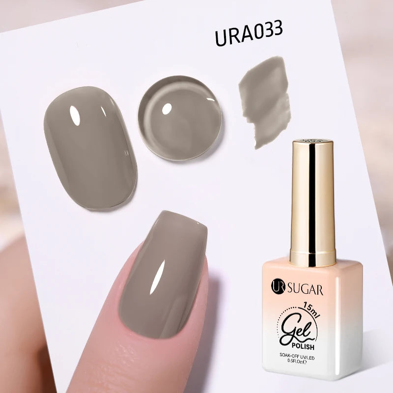 UR SUGAR 15ml Fiber Rubber Base Gel Upgrade Broken Nail Repaired Fiberglass Clear Quick Building UV Construction Gel Soak Off