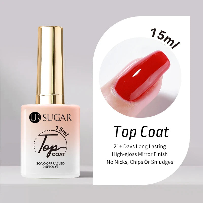 UR SUGAR 15ml Fiber Rubber Base Gel Upgrade Broken Nail Repaired Fiberglass Clear Quick Building UV Construction Gel Soak Off