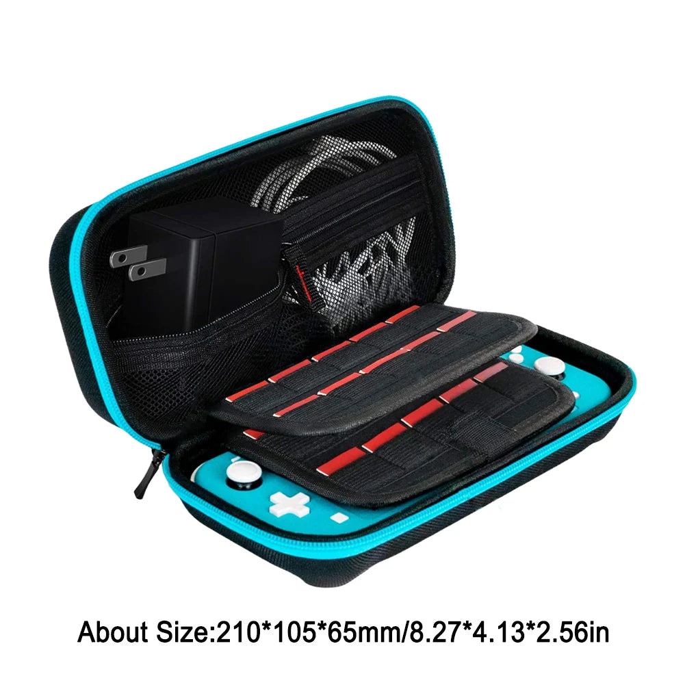 Travel Handbag Nylon EVA Hard Carrying Storage Case Thickened Scratch-resistant Double Compartment Dustproof for Switch Lite