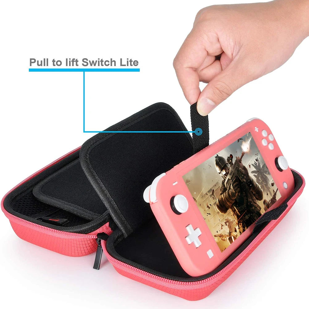Travel Handbag Nylon EVA Hard Carrying Storage Case Thickened Scratch-resistant Double Compartment Dustproof for Switch Lite
