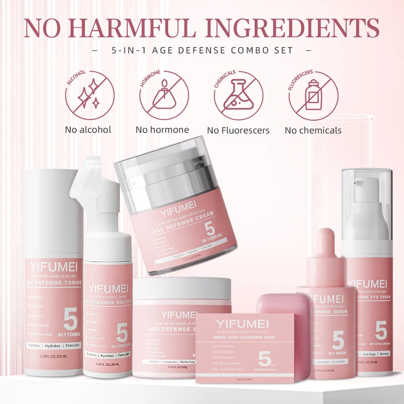 Original Korean Skincare for The Face 5 IN 1 Face Kit with For Skin Moisturizing Day & Night Care Beauty Health Skincare Korean
