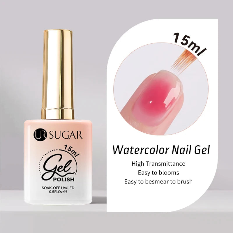 UR SUGAR 15ml Fiber Rubber Base Gel Upgrade Broken Nail Repaired Fiberglass Clear Quick Building UV Construction Gel Soak Off