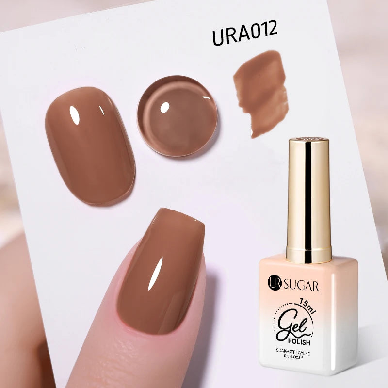 UR SUGAR 15ml Fiber Rubber Base Gel Upgrade Broken Nail Repaired Fiberglass Clear Quick Building UV Construction Gel Soak Off