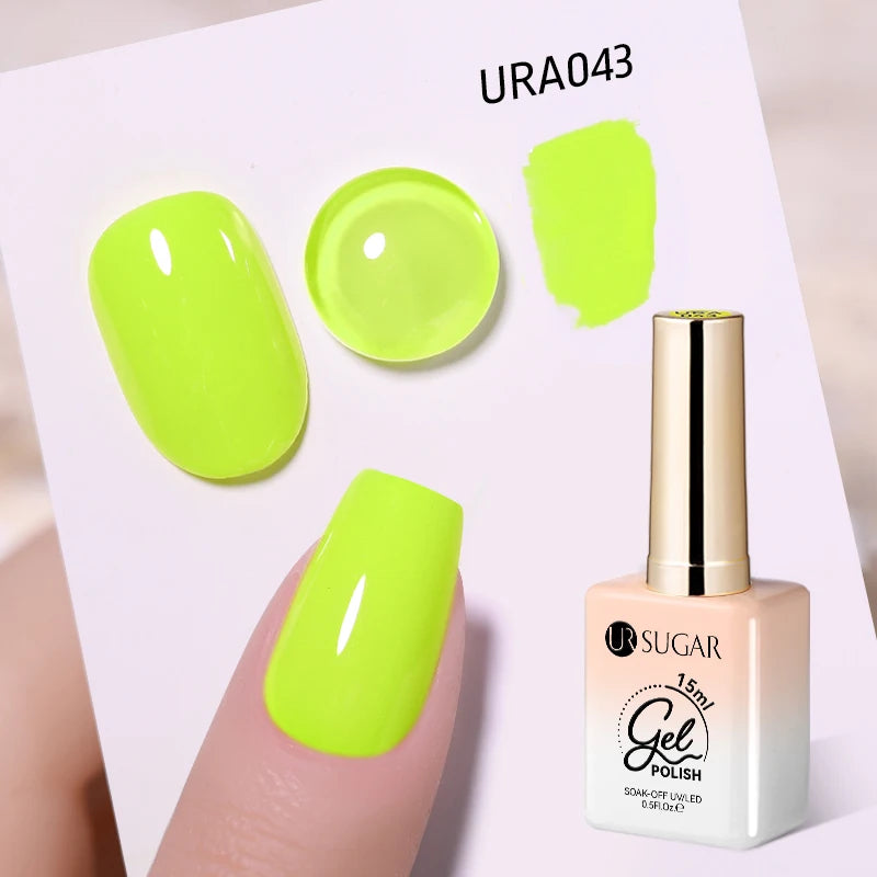 UR SUGAR 15ml Fiber Rubber Base Gel Upgrade Broken Nail Repaired Fiberglass Clear Quick Building UV Construction Gel Soak Off