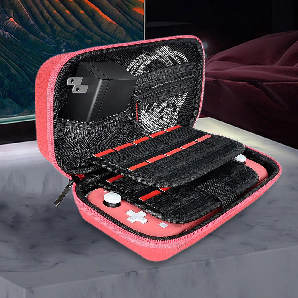 Travel Handbag Nylon EVA Hard Carrying Storage Case Thickened Scratch-resistant Double Compartment Dustproof for Switch Lite
