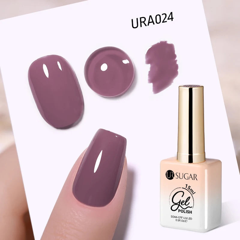 UR SUGAR 15ml Fiber Rubber Base Gel Upgrade Broken Nail Repaired Fiberglass Clear Quick Building UV Construction Gel Soak Off