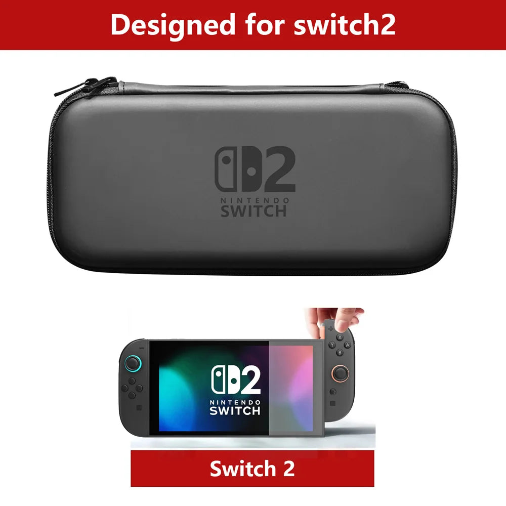 for 2025 Switch 2 Slim Travel Carrying Case Accessories, Waterproof EVA Hard Shell Protective Storage Hand Bag NS 2