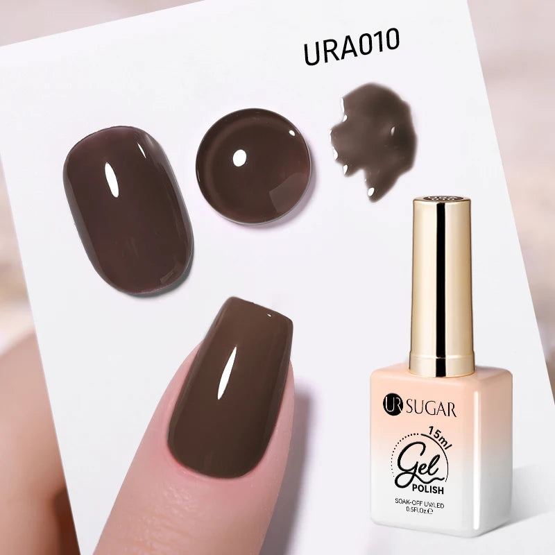 UR SUGAR 15ml Fiber Rubber Base Gel Upgrade Broken Nail Repaired Fiberglass Clear Quick Building UV Construction Gel Soak Off