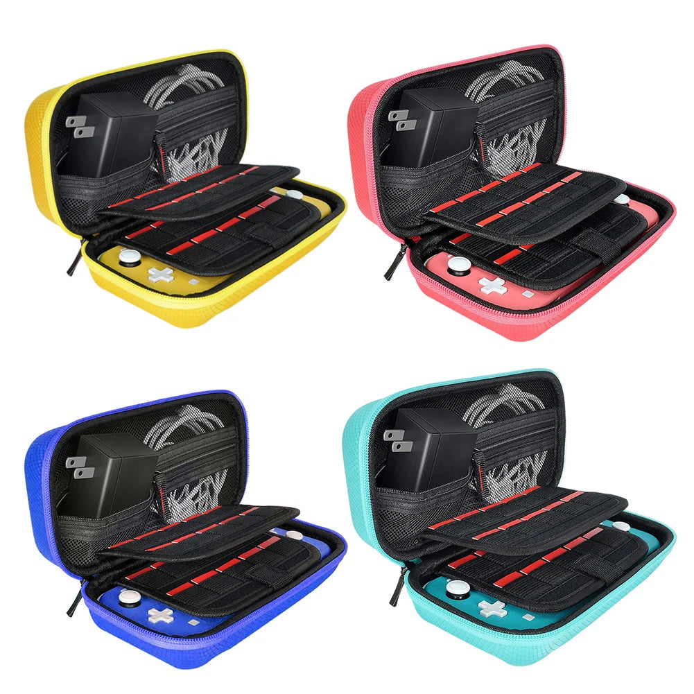 Travel Handbag Nylon EVA Hard Carrying Storage Case Thickened Scratch-resistant Double Compartment Dustproof for Switch Lite